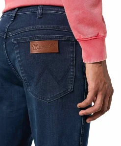 Wrangler Texas Slim Jeans in blue black Waschung