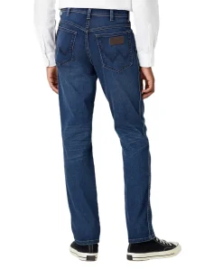 Wrangler Texas Slim Jeans aus blauem Stretch-Denim