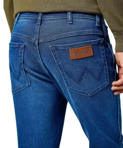 Wrangler Texas Slim Jeans in Blue Jam