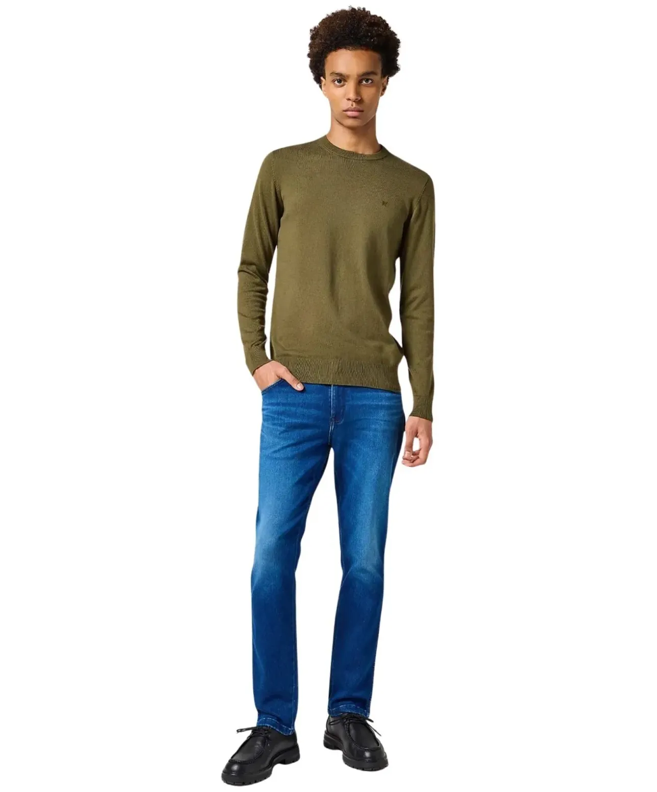 Wrangler Texas Slim Jeans in Blue Jam