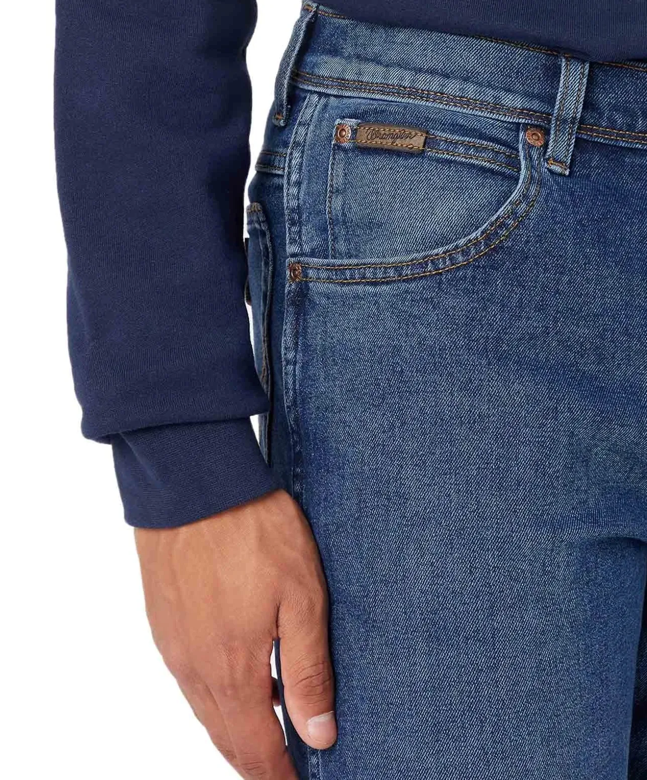 Wrangler Texas Stretch Jeans Straight Fit in Mittelblau