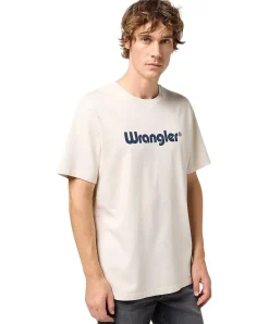 Wrangler T-Shirt Frame mit Logo in Beige