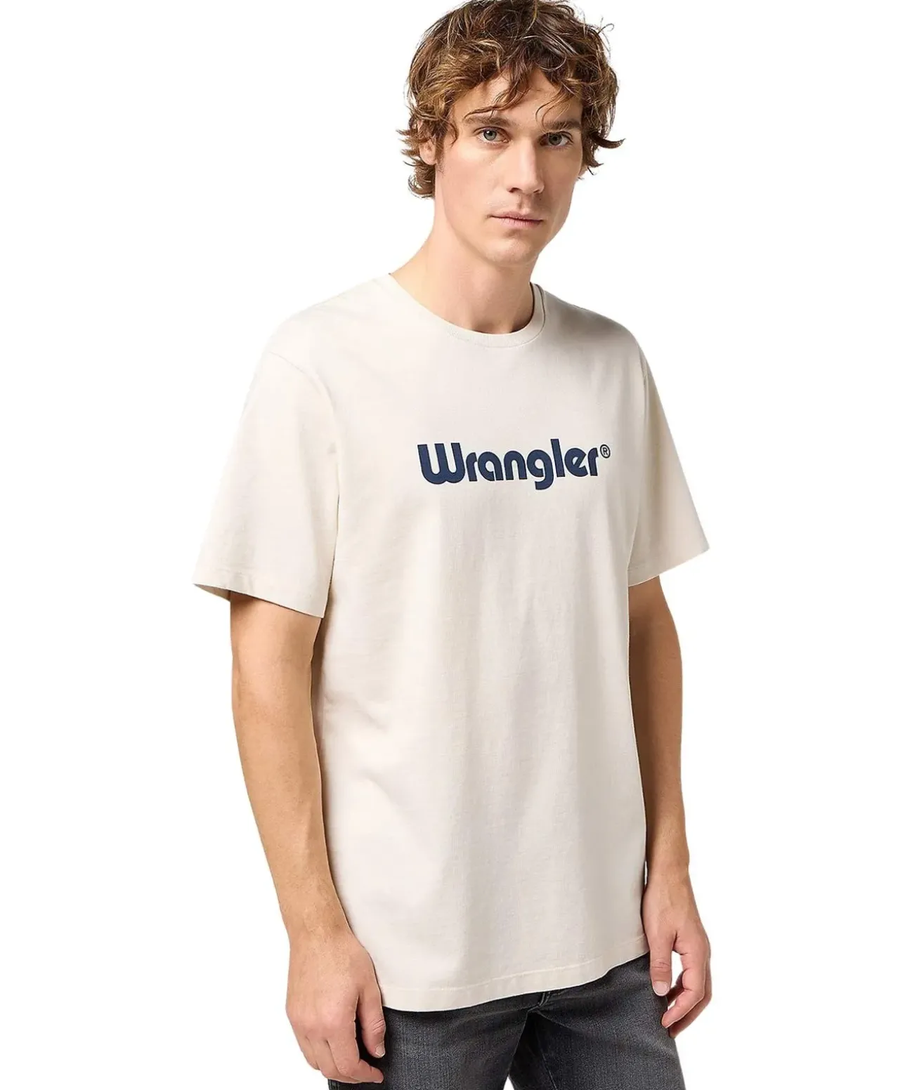 Wrangler T-Shirt Frame mit Logo in Beige