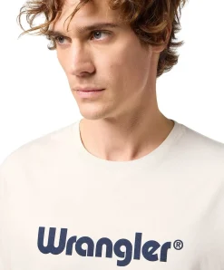 Wrangler T-Shirt Frame mit Logo in Beige