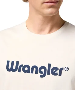 Wrangler T-Shirt Frame mit Logo in Beige