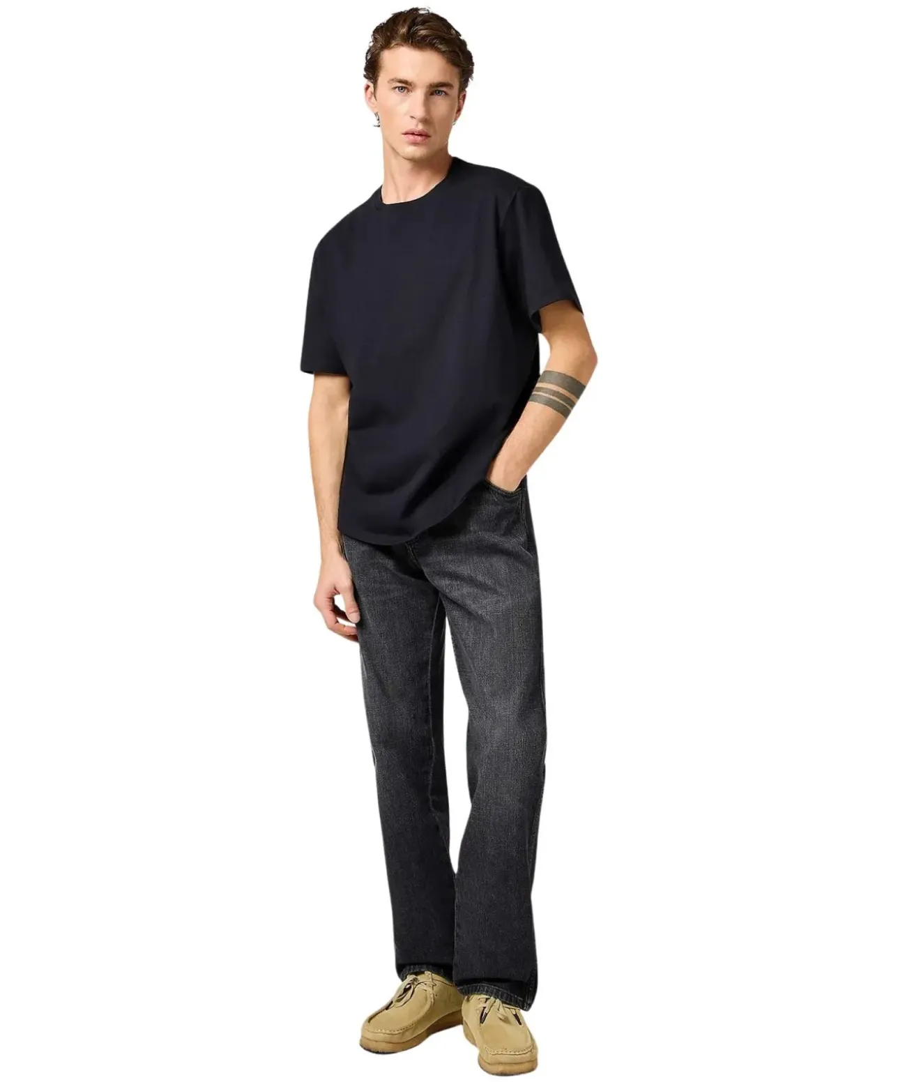 Wrangler T-Shirts Solid Tee in Schwarz
